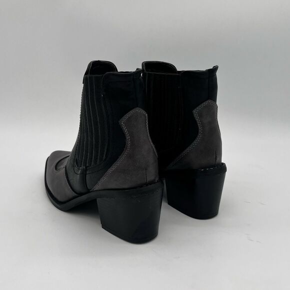 SEVEN7 | Tuxedo Tex Ankle Booties | Black Vegan Leather | Sizes 6 & 9 - Picture 5 of 15